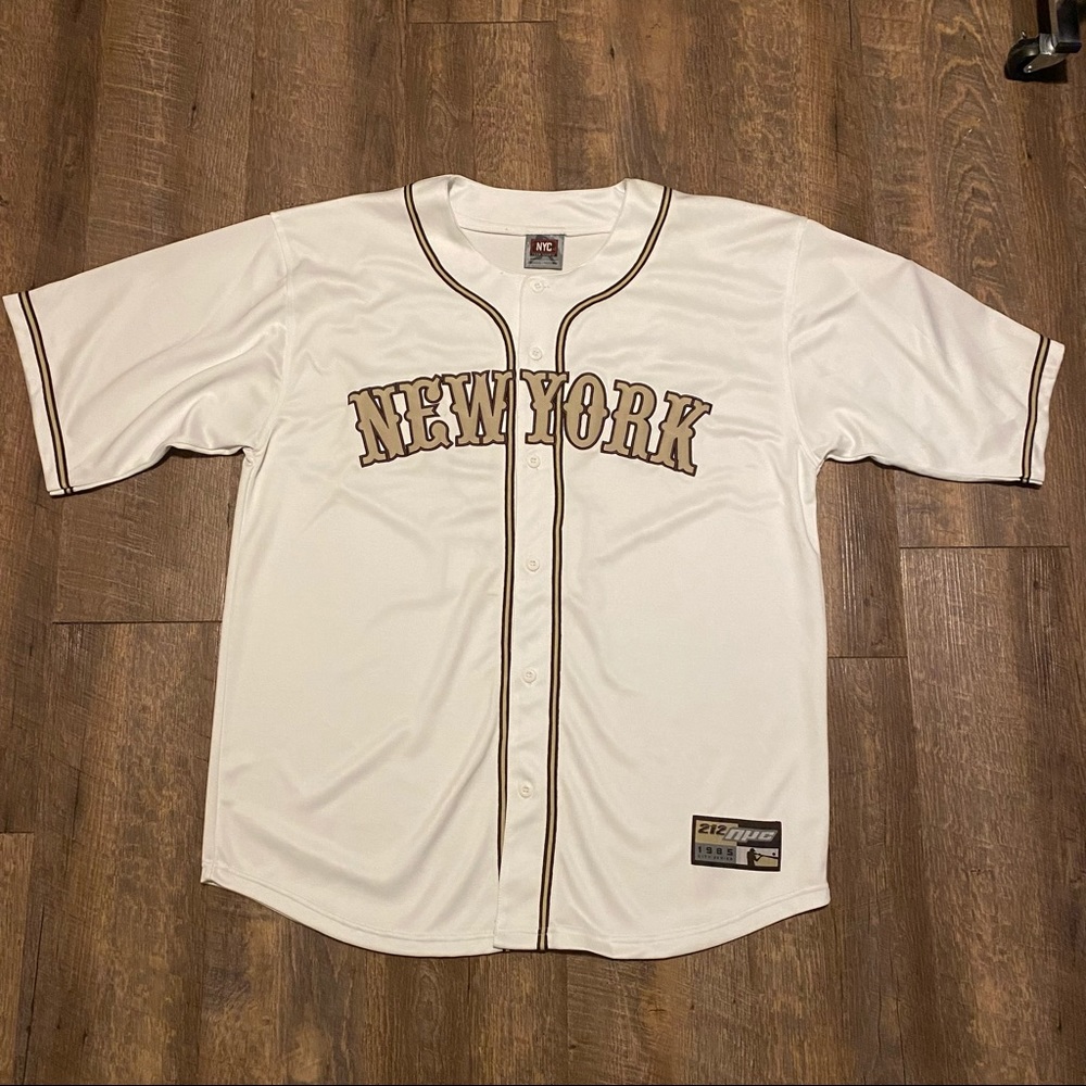 New York Baseball Jersey #2 NYC 212 Team Sports Men's Size XL Sewn White
